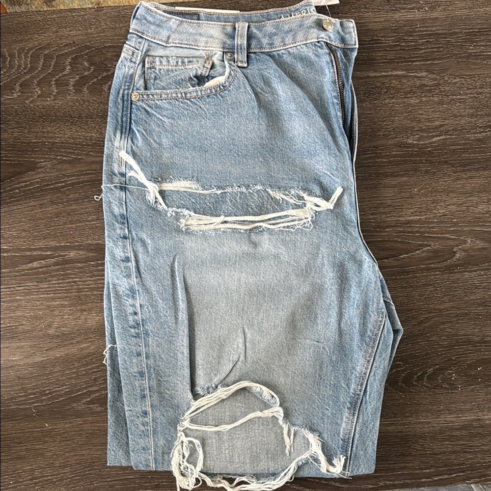 Distressed Light Blue Denim Jeans